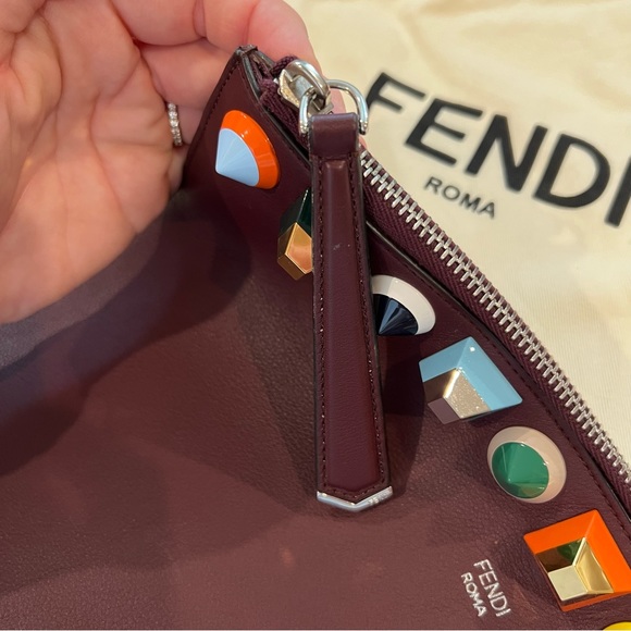 Fendi Studded Leather Clutch Bag - Picture 8 of 11